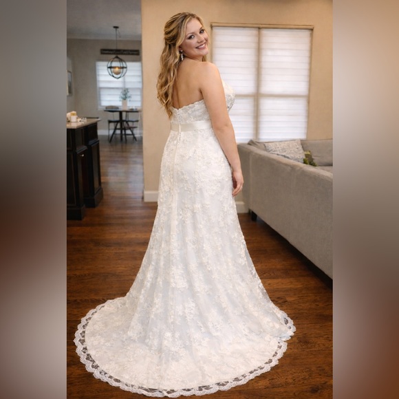 David's Bridal 18W Ivory Strapless Lace Wedding Dress Beaded A-Line Train  9T9211 is available for purchase on au PAY Market - Imported Goods Online  Store Co.Ltd. | au PAY Market - Online
